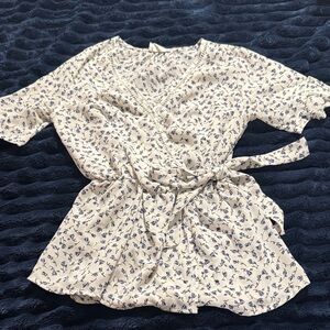 Floral Wrap Blouse